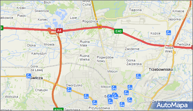 mapa Pogwizdów Nowy, Pogwizdów Nowy na mapie Targeo