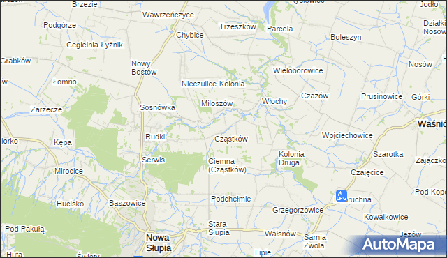 mapa Pokrzywianka gmina Nowa Słupia, Pokrzywianka gmina Nowa Słupia na mapie Targeo