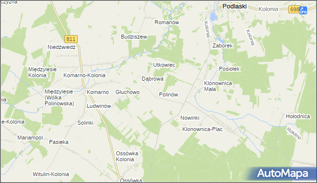 mapa Polinów, Polinów na mapie Targeo