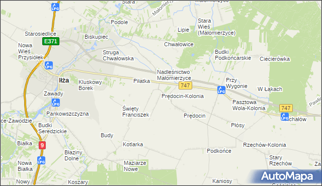 mapa Prędocin-Kolonia, Prędocin-Kolonia na mapie Targeo