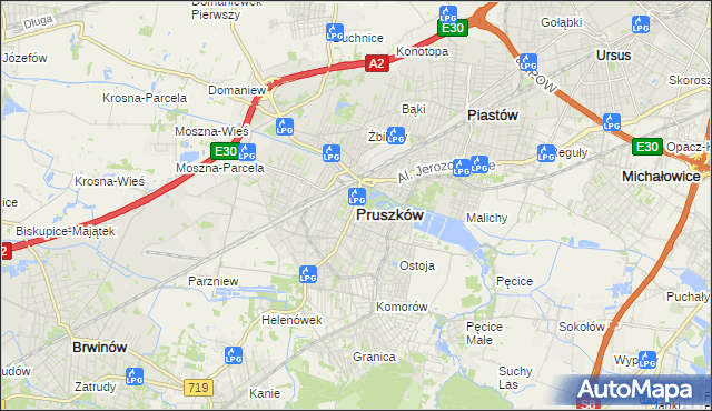 mapa Pruszków, Pruszków na mapie Targeo