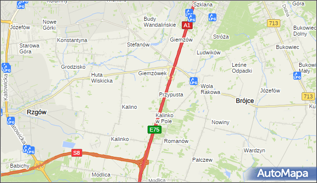 mapa Przypusta, Przypusta na mapie Targeo