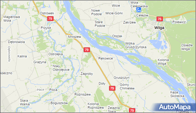 mapa Rękowice, Rękowice na mapie Targeo