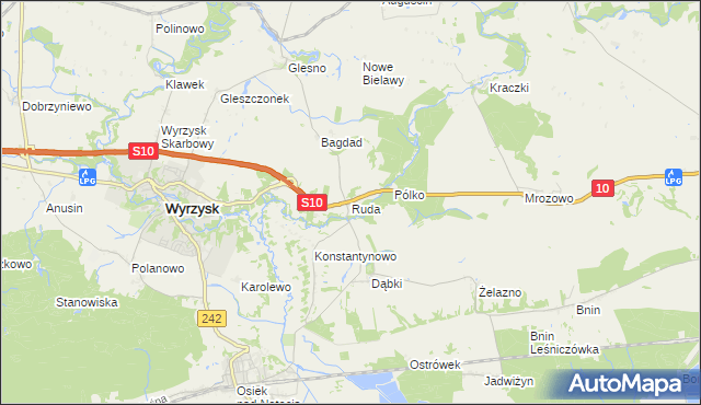 mapa Ruda gmina Wyrzysk, Ruda gmina Wyrzysk na mapie Targeo