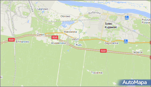 mapa Rudy gmina Solec Kujawski, Rudy gmina Solec Kujawski na mapie Targeo