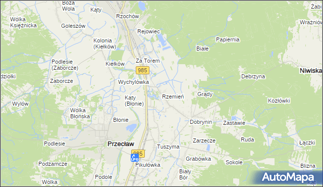 mapa Rzemień, Rzemień na mapie Targeo