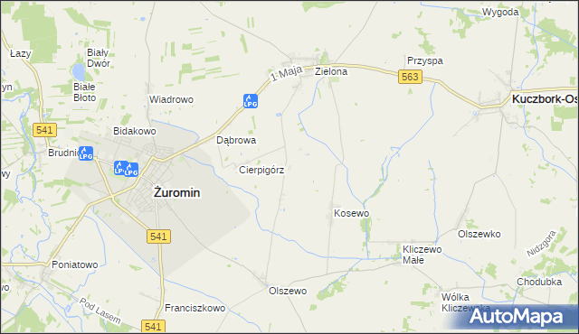 mapa Sadowo gmina Żuromin, Sadowo gmina Żuromin na mapie Targeo