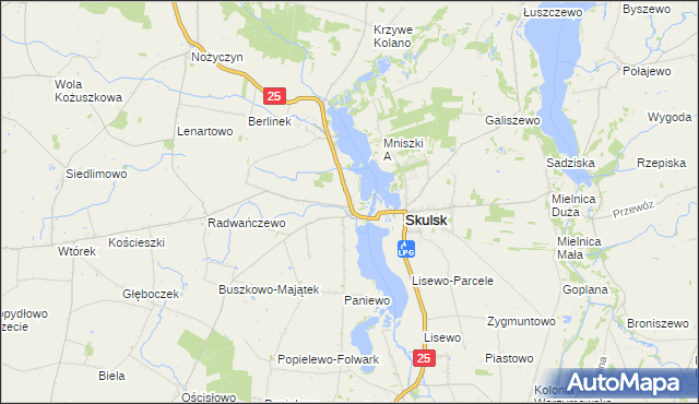 mapa Skulska Wieś, Skulska Wieś na mapie Targeo