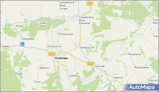 mapa Sławoszyno, Sławoszyno na mapie Targeo