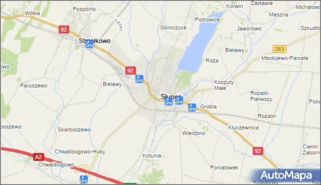 mapa Słupca, Słupca na mapie Targeo