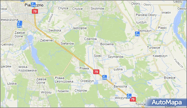 mapa Solec gmina Góra Kalwaria, Solec gmina Góra Kalwaria na mapie Targeo