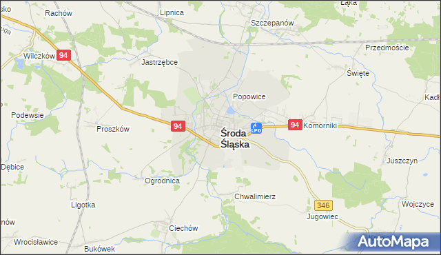 mapa Środa Śląska, Środa Śląska na mapie Targeo