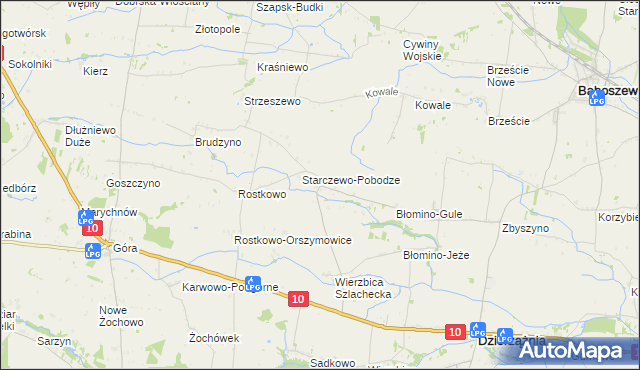 mapa Starczewo Wielkie, Starczewo Wielkie na mapie Targeo