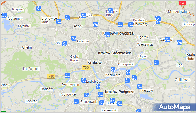 mapa Stare Miasto gmina Kraków, Stare Miasto gmina Kraków na mapie Targeo