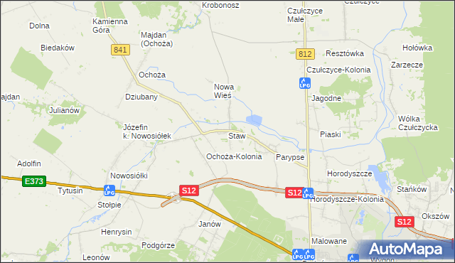 mapa Staw gmina Chełm, Staw gmina Chełm na mapie Targeo