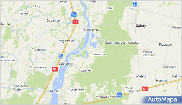 mapa Stawinoga, Stawinoga na mapie Targeo