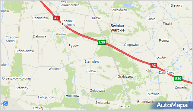 mapa Stemplew Osada, Stemplew Osada na mapie Targeo