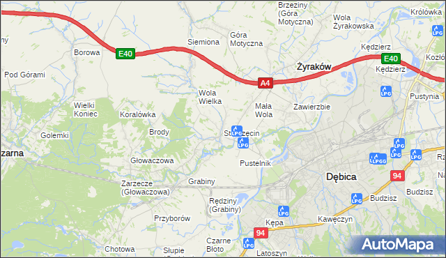 mapa Straszęcin, Straszęcin na mapie Targeo