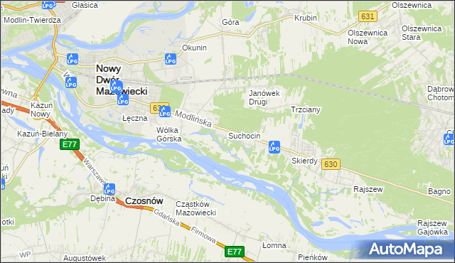 mapa Suchocin gmina Jabłonna, Suchocin gmina Jabłonna na mapie Targeo