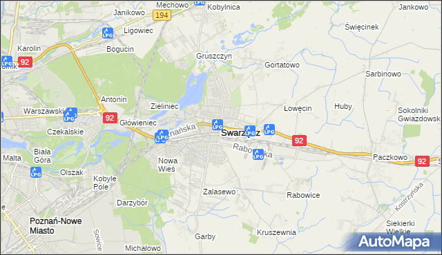 mapa Swarzędz, Swarzędz na mapie Targeo