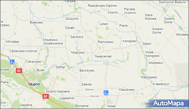 mapa Święcieniec, Święcieniec na mapie Targeo