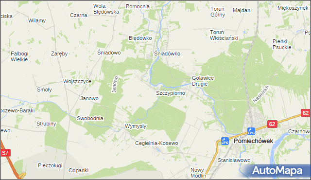 mapa Szczypiorno, Szczypiorno na mapie Targeo