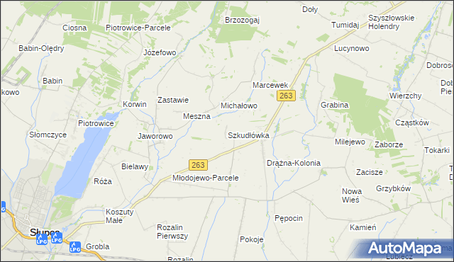 mapa Szkudłówka, Szkudłówka na mapie Targeo