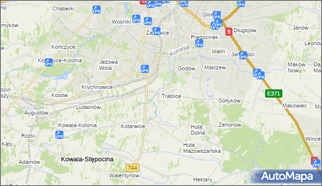 mapa Trablice, Trablice na mapie Targeo