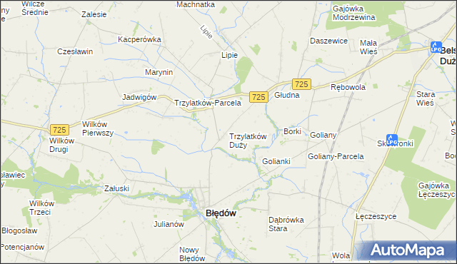 mapa Trzylatków Duży, Trzylatków Duży na mapie Targeo