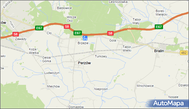 mapa Turkowy, Turkowy na mapie Targeo