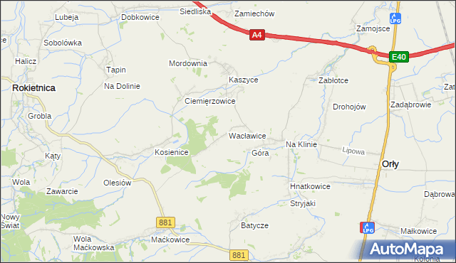 mapa Wacławice, Wacławice na mapie Targeo