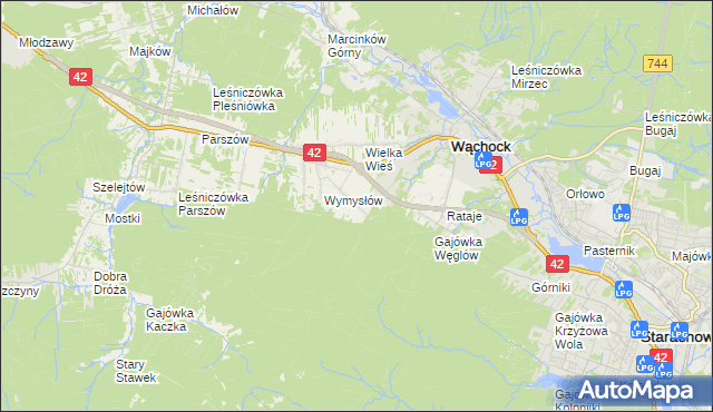 mapa Węglów, Węglów na mapie Targeo