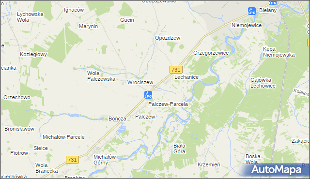 mapa Zastruże gmina Warka, Zastruże gmina Warka na mapie Targeo