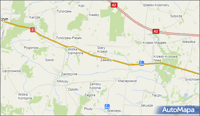 mapa Zawady gmina Zbuczyn, Zawady gmina Zbuczyn na mapie Targeo