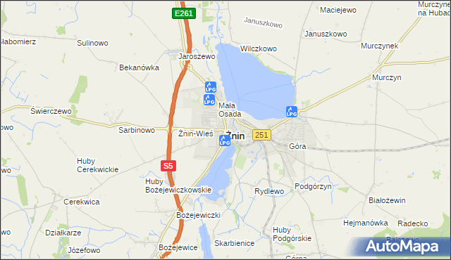 mapa Żnin, Żnin na mapie Targeo