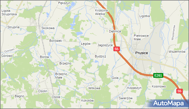 mapa Budzicz, Budzicz na mapie Targeo