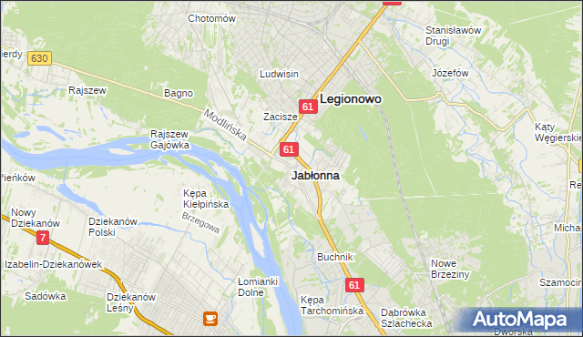 mapa Jabłonna powiat legionowski, Jabłonna powiat legionowski na mapie Targeo