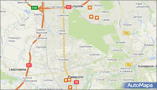 mapa Józefosław, Józefosław na mapie Targeo