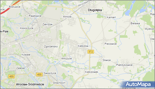 mapa Kiełczów, Kiełczów na mapie Targeo