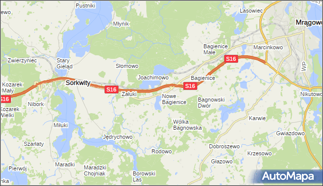 mapa Nowe Bagienice, Nowe Bagienice na mapie Targeo