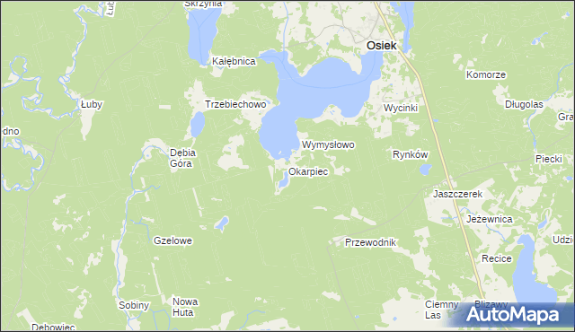 mapa Okarpiec, Okarpiec na mapie Targeo