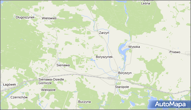 mapa Boryszynek, Boryszynek na mapie Targeo