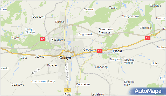 mapa Głogówko gmina Piaski, Głogówko gmina Piaski na mapie Targeo