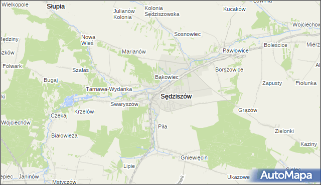 mapa Sędziszów, Sędziszów na mapie Targeo