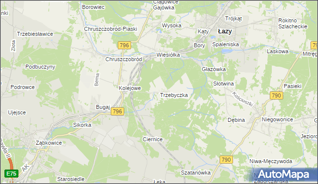 mapa Trzebyczka, Trzebyczka na mapie Targeo