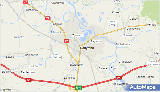 mapa Radymno, Radymno na mapie Targeo