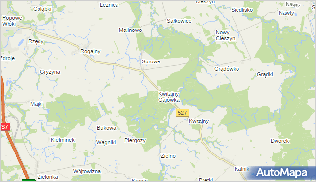 mapa Kwitajny Gajówka, Kwitajny Gajówka na mapie Targeo