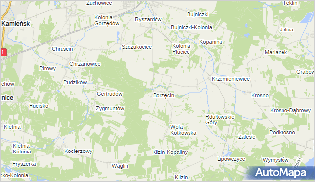 mapa Kotków gmina Gorzkowice, Kotków gmina Gorzkowice na mapie Targeo