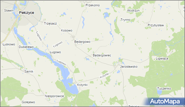 mapa Będargowiec, Będargowiec na mapie Targeo