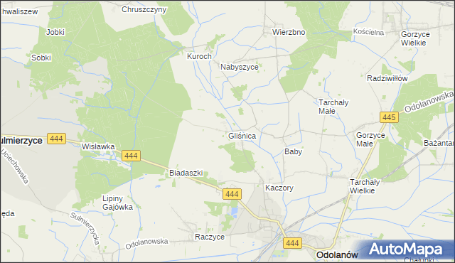 mapa Gliśnica gmina Odolanów, Gliśnica gmina Odolanów na mapie Targeo